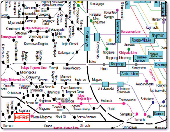 Gotanda House Nishimagome railway map