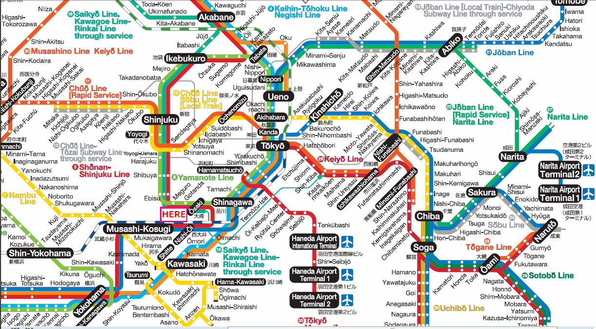 osaki railway map
