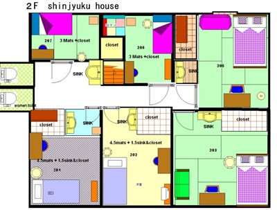 guesthouse Shinjuku floormap
