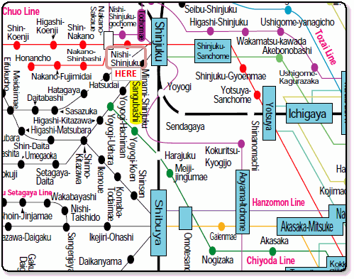 shinjuku railway map