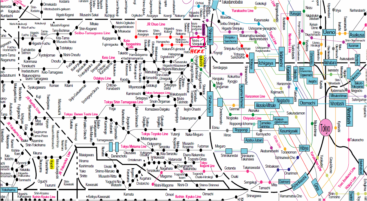 Shinjuku railway map