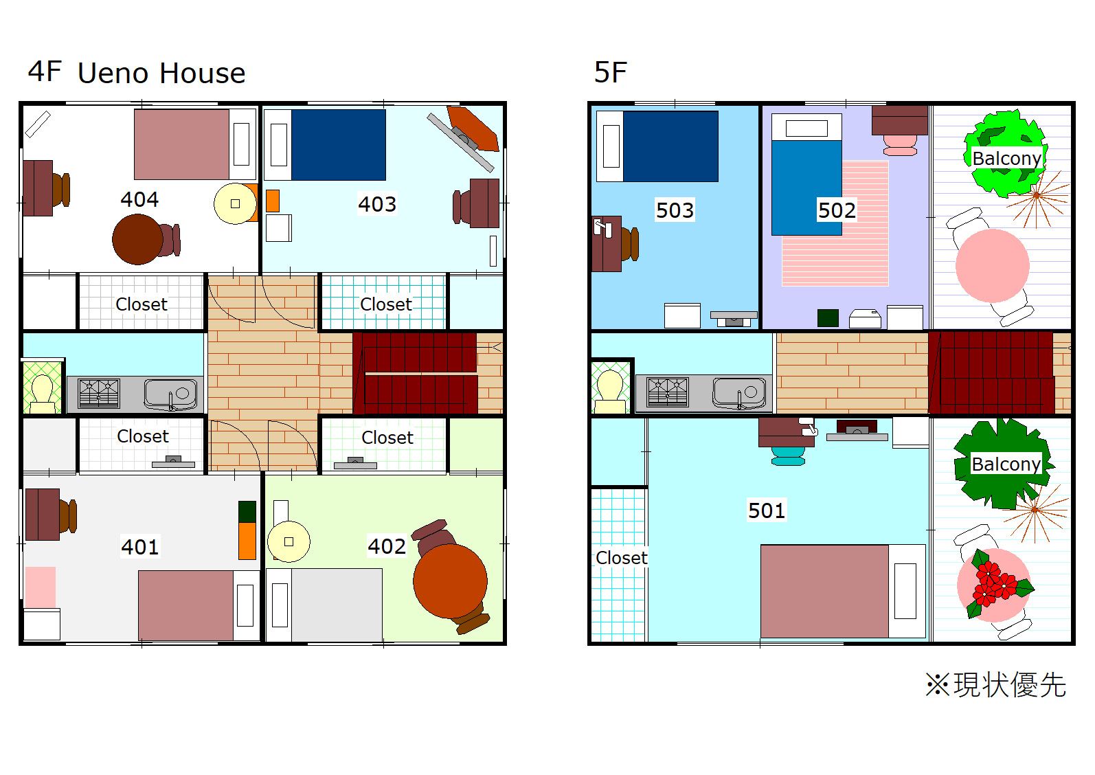 Ueno room layout Tokyo